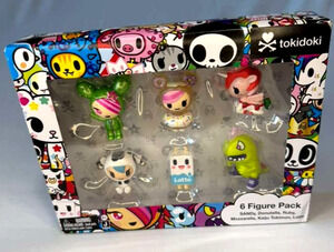 tokidoki 6 Figure Pack -Sandy, Donutella, Ruby, Mozzarella, Kaiju, Latte - NEW